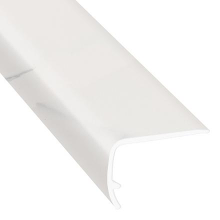Carrara Marble 94in. Vinyl Overlapping Stair Nose Carrara Marble 94in. Vinyl Overlapping Stair Nose