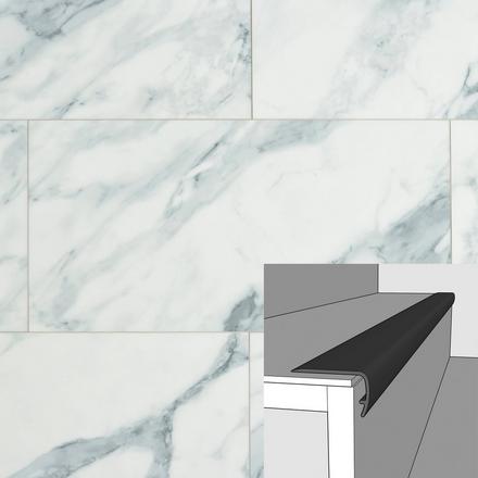 Strada Marble 94in. Vinyl Overlapping Stair Nose Strada Marble 94in. Vinyl Overlapping Stair Nose