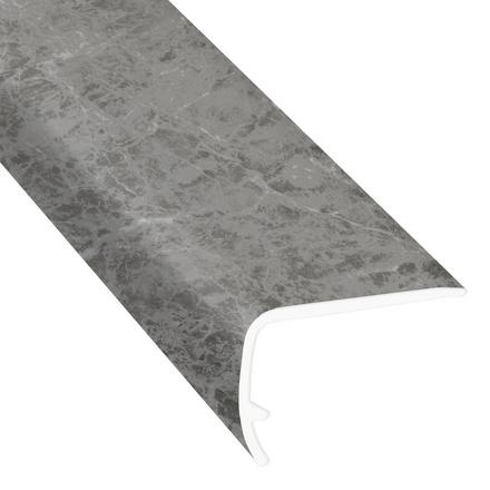 Stone Gray Marble 94in. Vinyl Overlapping Stair Nose Stone Gray Marble 94in. Vinyl Overlapping Stair Nose