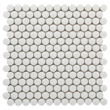 Unglazed White Penny Porcelain Mosaic Unglazed White Penny Porcelain Mosaic