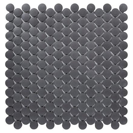 Unglazed Dark Gray Penny Porcelain Mosaic Unglazed Dark Gray Penny Porcelain Mosaic