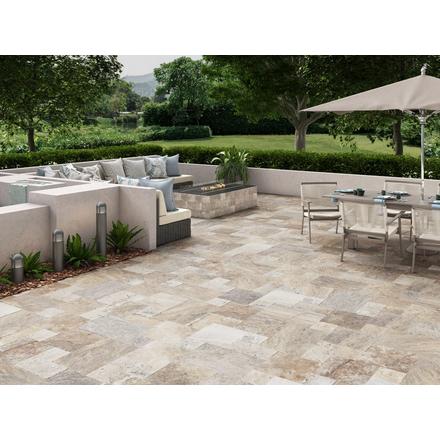 Silver Tumbled Travertine 3cm. Paver Silver Tumbled Travertine 3cm. Paver
