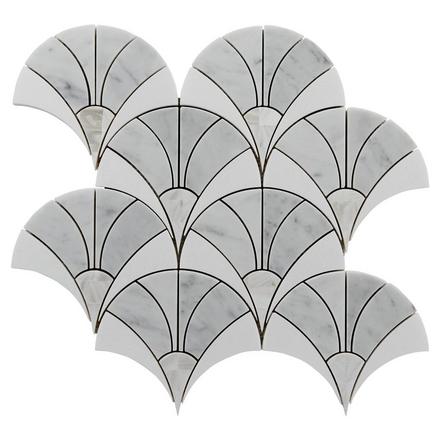 Trevi Thassos Mother of Pearl Bianco Carrara Waterjet Trevi Thassos Mother of Pearl Bianco Carrara Waterjet