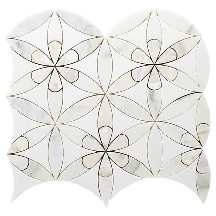 Marielle Thassos Mother of Pearl Waterjet Mosaic Marielle Thassos Mother of Pearl Waterjet Mosaic