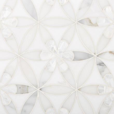 Marielle Thassos Mother of Pearl Waterjet Mosaic Marielle Thassos Mother of Pearl Waterjet Mosaic