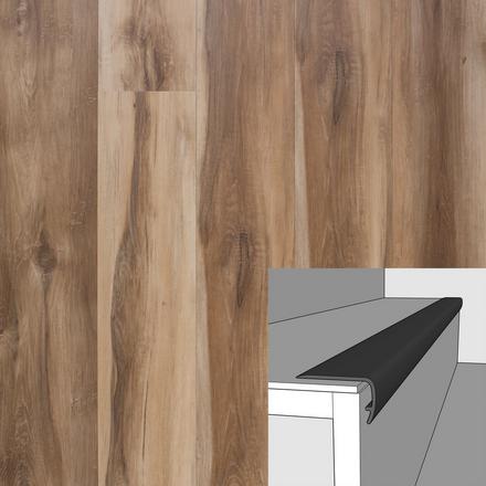 Spalted Oak 94in. Vinyl Overlapping Stair Nose Spalted Oak 94in. Vinyl Overlapping Stair Nose