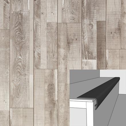 Dockside Oak 94in. Vinyl Overlapping Stair Nose Dockside Oak 94in. Vinyl Overlapping Stair Nose