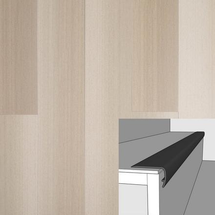 Lineage Tan 94in. Vinyl Overlapping Stair Nose Lineage Tan 94in. Vinyl Overlapping Stair Nose