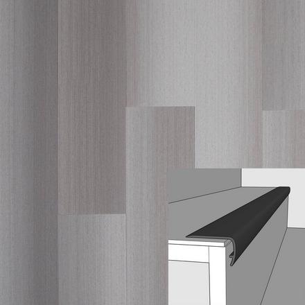 Lineage Grey 94in. Vinyl Overlapping Stair Nose Lineage Grey 94in. Vinyl Overlapping Stair Nose