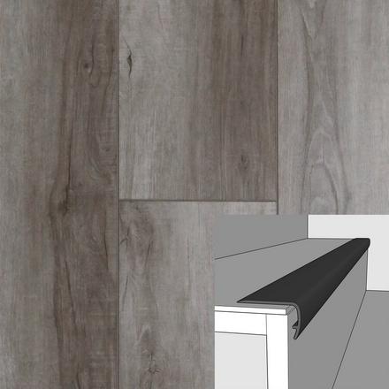 Pavestone Grey 94in. Vinyl Overlapping Stair Nose Pavestone Grey 94in. Vinyl Overlapping Stair Nose