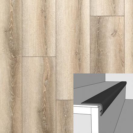 Oxford Brindle Oak 94in. Vinyl Overlapping Stair Nose Oxford Brindle Oak 94in. Vinyl Overlapping Stair Nose