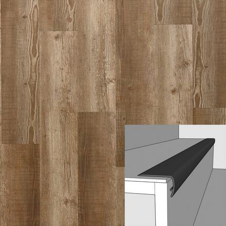 Moderna Beige Pine 94in. Vinyl Overlapping Stair Nose Moderna Beige Pine 94in. Vinyl Overlapping Stair Nose