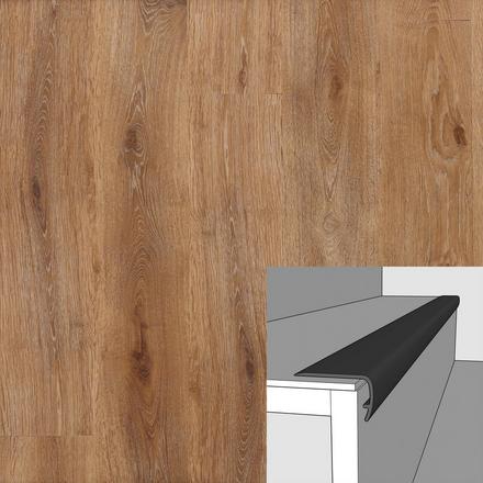 Sahara Gunstock Cerus 94in. Vinyl Overlapping Stair Nose Sahara Gunstock Cerus 94in. Vinyl Overlapping Stair Nose