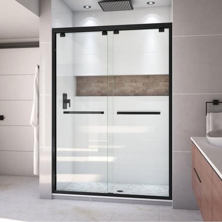 Encore Satin Black Semi-Frameless Bypass Shower Door Encore Satin Black Semi-Frameless Bypass Shower Door
