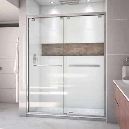 Encore Brushed Nickel Semi-Frameless Bypass Shower Door Encore Brushed Nickel Semi-Frameless Bypass Shower Door
