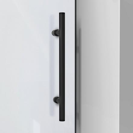 Enigma-XO Satin Black Sliding Clear Glass Shower Door Enigma-XO Satin Black Sliding Clear Glass Shower Door
