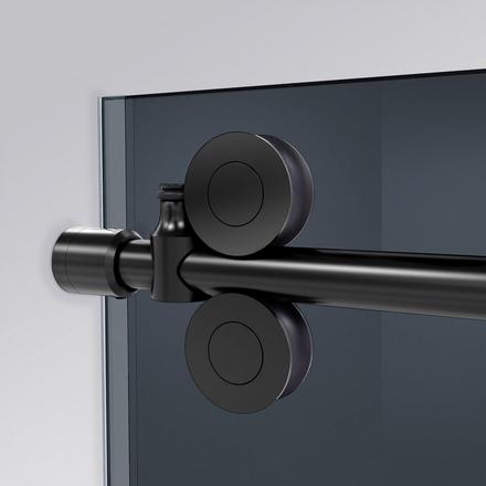 Enigma-XO Satin Black Sliding Glass Shower Door/Smoke Grey Glass Enigma-XO Satin Black Sliding Glass Shower Door/Smoke Grey Glass