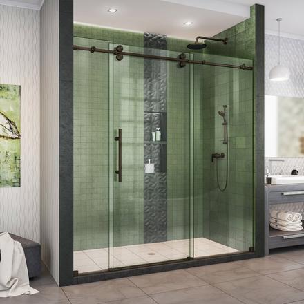 Enigma-XO Oil Rubbed Bronze Frameless Sliding Glass Shower Door Enigma-XO Oil Rubbed Bronze Frameless Sliding Glass Shower Door