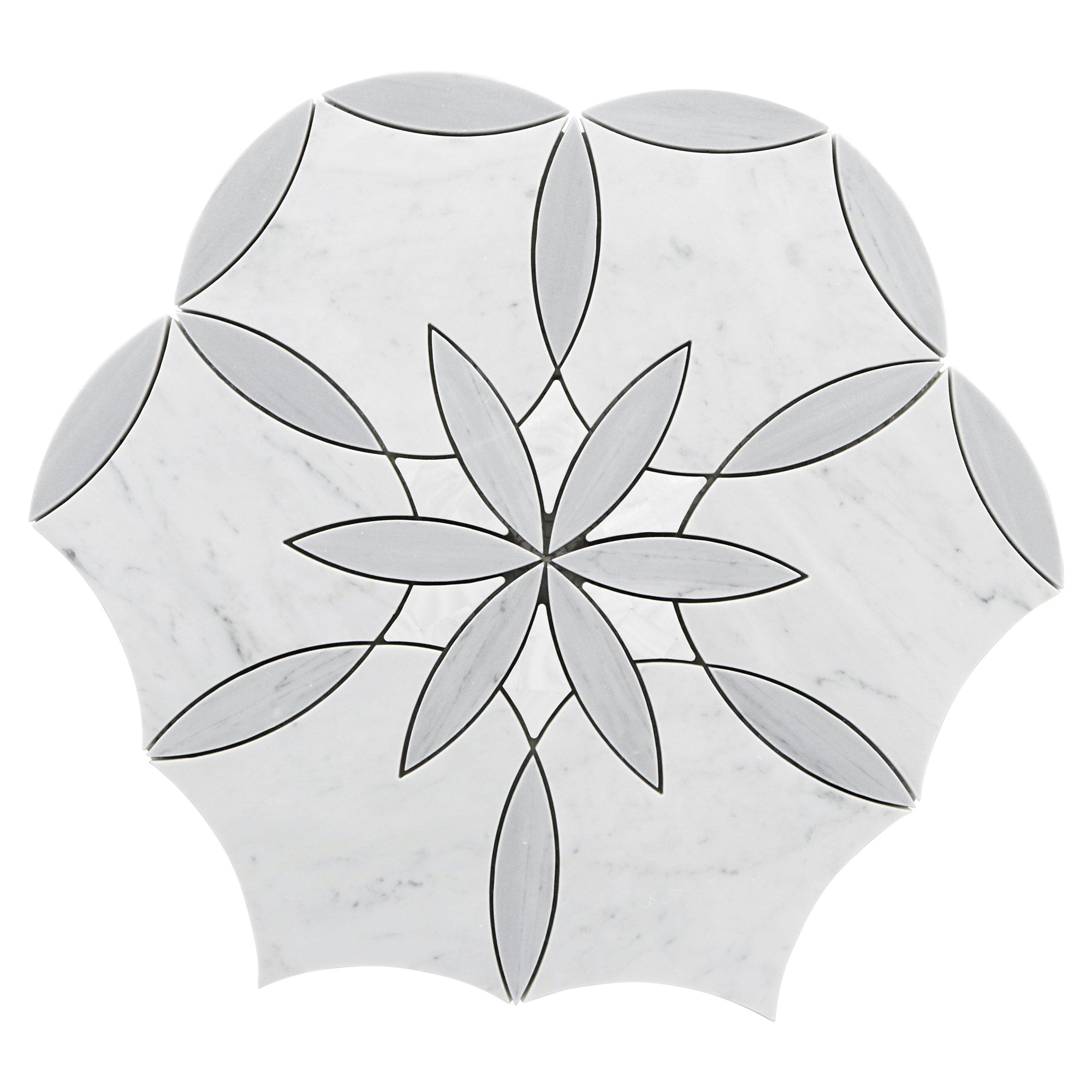 Moritz Bianco Carrara Mother of Pearl Waterjet Mosaic