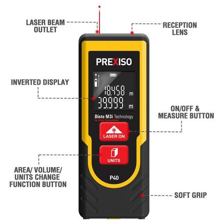 Prexiso 135ft. Laser Distance Measurer Prexiso 135ft. Laser Distance Measurer