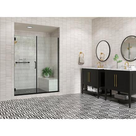 Unidoor Plus Satin Black Frameless Hinged Shower Door Unidoor Plus Satin Black Frameless Hinged Shower Door