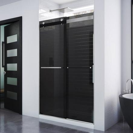 Essence Brushed Nickel Frameless Bypass Sliding Shower Door Essence Brushed Nickel Frameless Bypass Sliding Shower Door