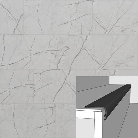 Piazzo Argento 94in. Vinyl Overlapping Stair Nose Piazzo Argento 94in. Vinyl Overlapping Stair Nose