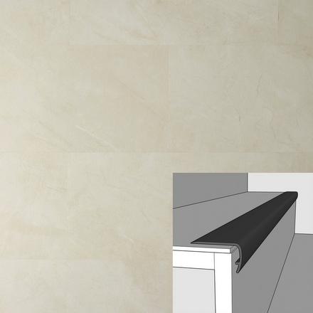 Soft Champagne 94in. Vinyl Overlapping Stair Nose Soft Champagne 94in. Vinyl Overlapping Stair Nose