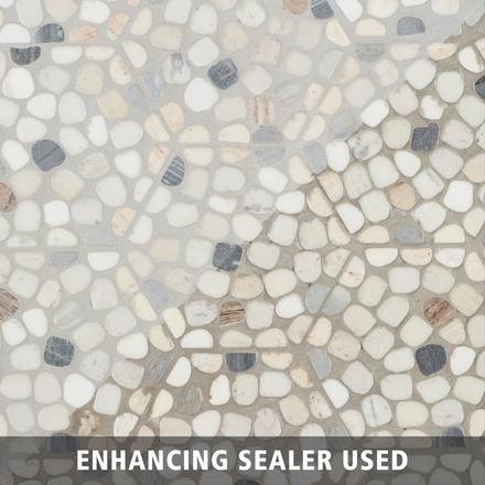 Dolomite Mix Hexagon Honed Pebble Mosaic Dolomite Mix Hexagon Honed Pebble Mosaic