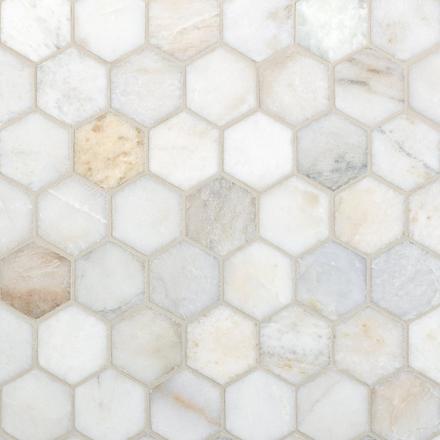 Bianco Orion Hexagon Polished Marble Mosaic Bianco Orion Hexagon Polished Marble Mosaic