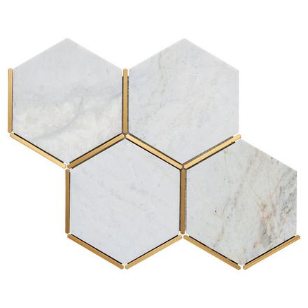 Bianco Orion Brass Framed Hexagon Bianco Orion Brass Framed Hexagon