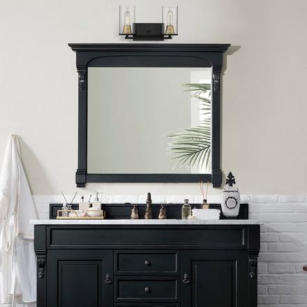 Amaya Matte Black and Brushed Bronze Double Vanity Light Amaya Matte Black and Brushed Bronze Double Vanity Light