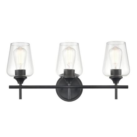 Gianna Matte Black Triple Vanity Light Gianna Matte Black Triple Vanity Light