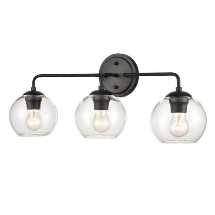 Porter Matte Black Triple Vanity Light Porter Matte Black Triple Vanity Light