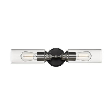Gage Matte Black and Brushed Nickel Double Sconce Gage Matte Black and Brushed Nickel Double Sconce