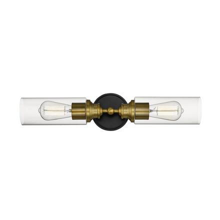 Gage Matte Black and Brushed Bronze Double Vanity Light Gage Matte Black and Brushed Bronze Double Vanity Light