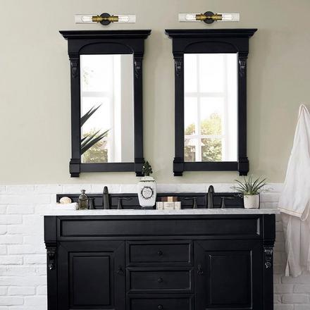 Gage Matte Black and Brushed Bronze Double Vanity Light Gage Matte Black and Brushed Bronze Double Vanity Light