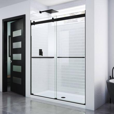 Essence Satin Black Bypass Sliding Shower Door Essence Satin Black Bypass Sliding Shower Door