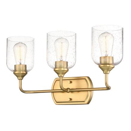 Jade Brushed Gold Triple Vanity Light Jade Triple Vanity Light