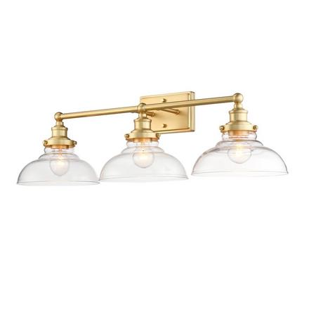 Willa Brushed Gold Triple Vanity Light Willa Triple Vanity Light