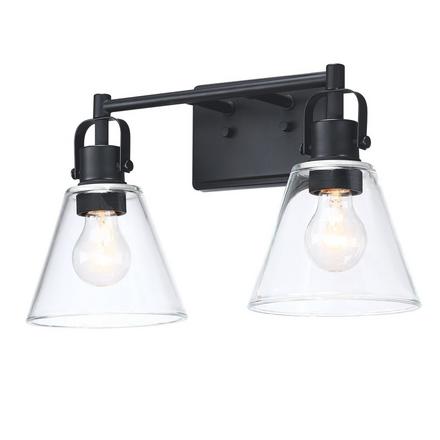 Beck Matte Black Double Vanity Light Beck Double Vanity Light