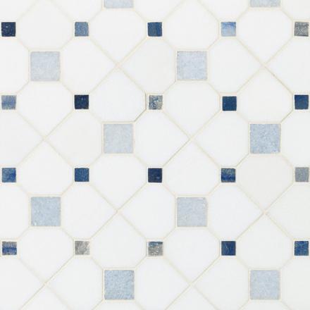 Harper Thassos & Blue Celeste Azul Marble Mosaic Harper Thassos & Blue Celeste Azul Marble Mosaic
