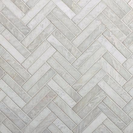Iceberg Double Herringbone Honed Marble Mosaic Iceberg Double Herringbone Honed Marble Mosaic