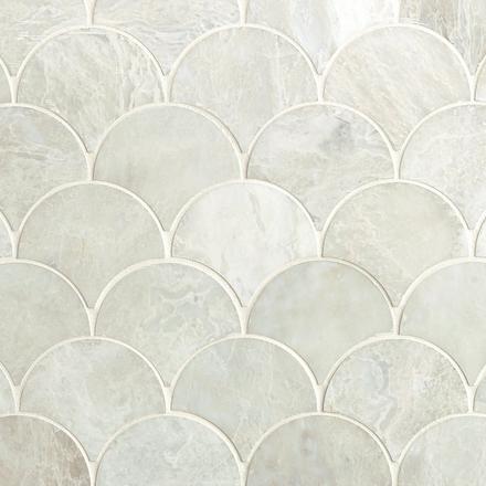 Iceberg Fan Honed Marble Mosaic Iceberg Fan Honed Marble Mosaic