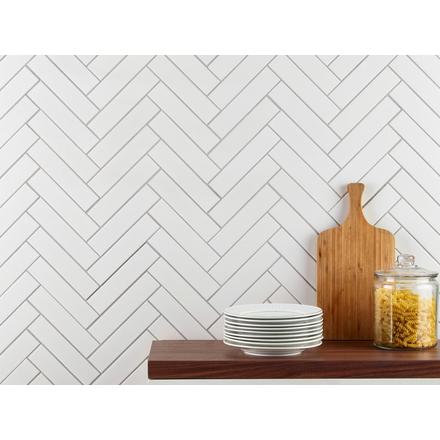 White Herringbone Unglazed Porcelain Mosaic White Herringbone Unglazed Porcelain Mosaic