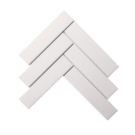 White Herringbone Unglazed Porcelain Mosaic White Herringbone Unglazed Porcelain Mosaic