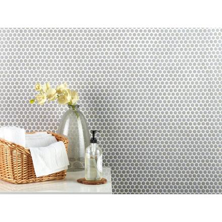 Dove Gray Penny Mixed Finish Porcelain Mosaic Dove Gray Penny Mixed Finish Porcelain Mosaic