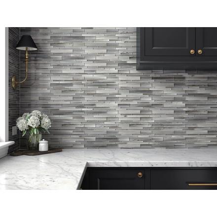 Uptown Grigio Linear Glass Mosaic Uptown Grigio Linear Glass Mosaic