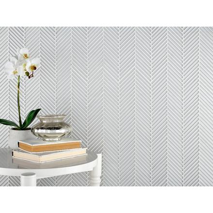 Theia Silver Herringbone Glass Mosaic Theia Silver Herringbone Glass Mosaic