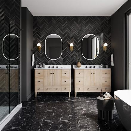Carrara Chateau Hexagon Honed Marble Mosaic Carrara Chateau Hexagon Honed Marble Mosaic